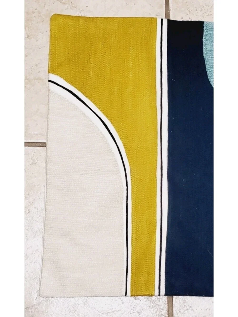 West Elm Color Block Pillow Cover Throw Accent Modern Crewel 19